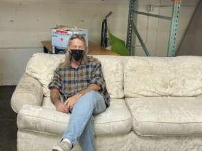 John with his new couch