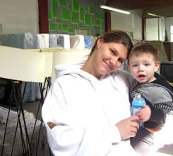 Mom with Kid & Mattresses (Eastside Spring 2013)