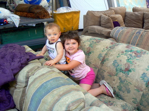 Kids play while parents pick out new furniture!