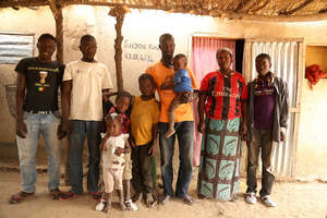 Seidou Kone, his wife, and seven children