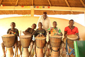 Seidou Kone and Students in Percussion Class