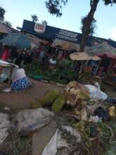 Poor solid waste disposal at a local market