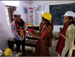 Women learning how to operate repair tools