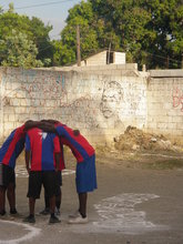 Pre-game huddle.