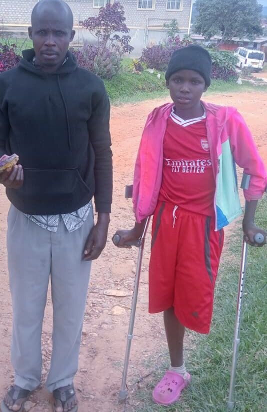 Gideon and his Father after a successful surgery