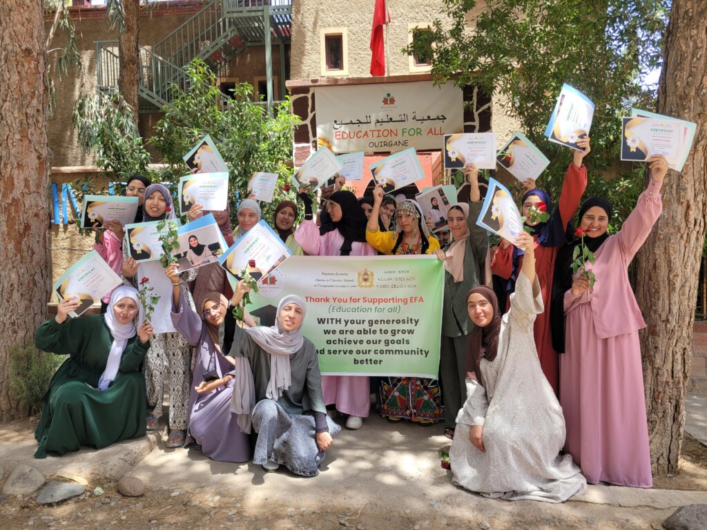 Girls celebrating Baccalaureate results
