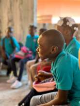 An ecstatic student enjoying their class lessons.