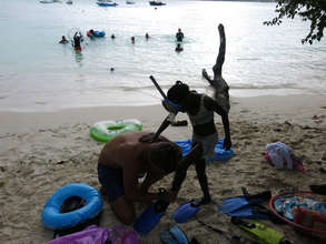 Getting kitted out for our weekly swim session