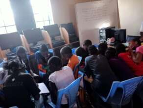 Girls together in the reading club