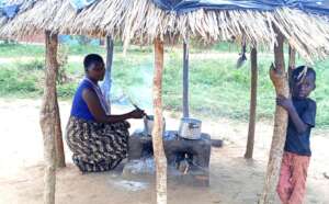 cooking on a clay stove