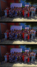 Children and volunteers together