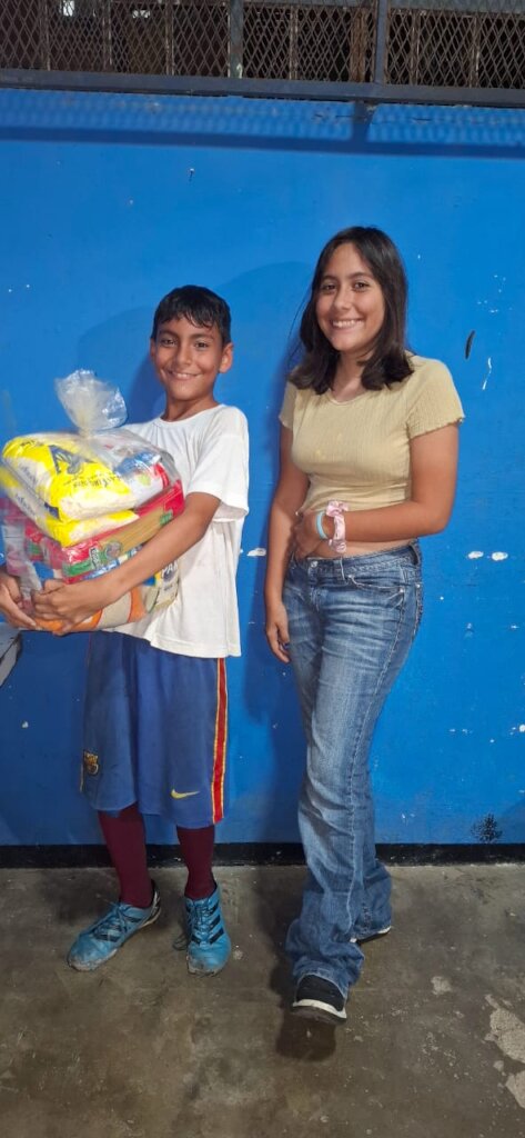food assistance to two families facing severe hard