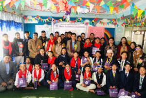 A celebratory group photo