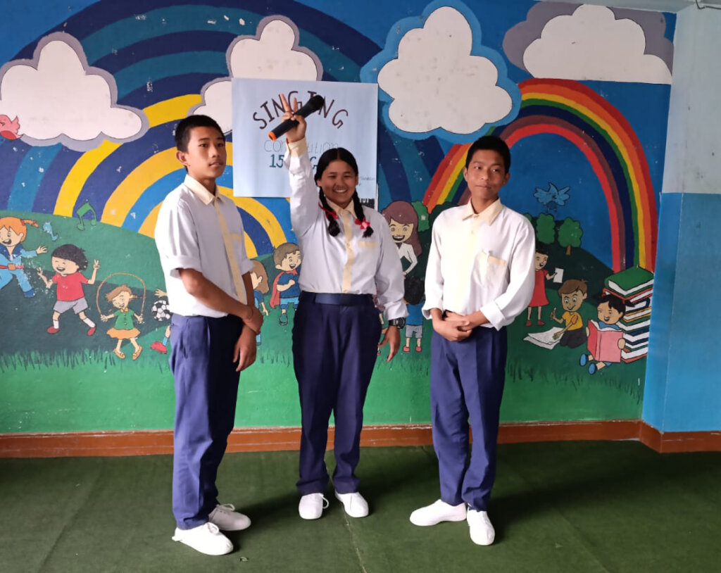 Children take part in the singing competition