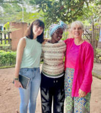 Hayto with Maud (postdoc) and Valerie (volunteer).