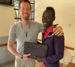 Delivering a new laptop to Maya in Jinka.