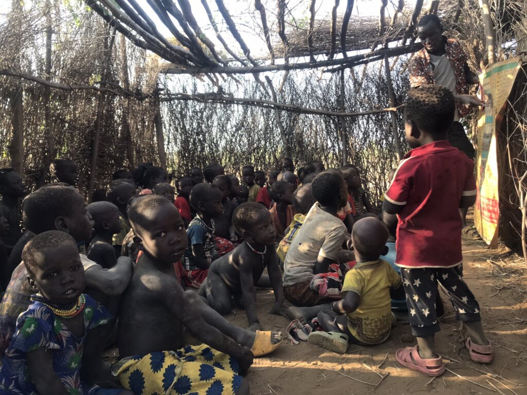 Mobile schools in rural village