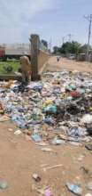 Trash is left in the streets in Juba City
