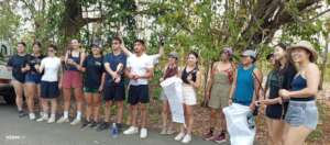 Volunteers from California Collecting seeds