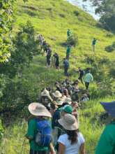 Many Volunteers Starting a reforestation day