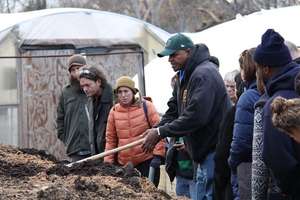 Conference participants get a tour of our farm