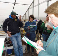 Will with students in the Microgreens Workshop
