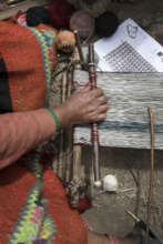 A Patacancha weaver works on Ale's new designs.