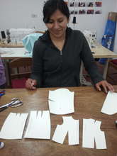 Paula with her mini patterns