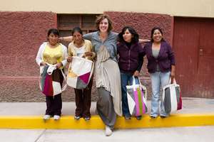 Seamstresses with their muslin bag samples!