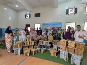 The participants with the finished products