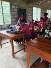 sewing project ongoing in the vocational center