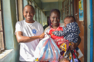 Receiving weekly food relief package