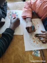 During art therapy