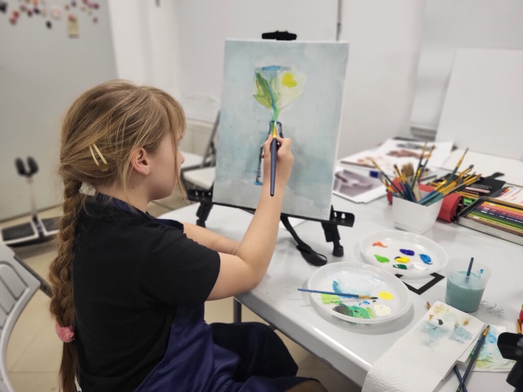 Developing artistic skills in our painting course