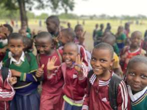 children happy to have water