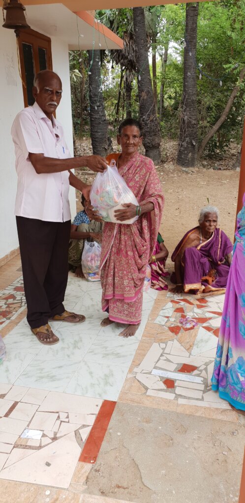 Monthly food groceries to Neglected old age person