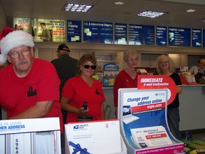 Christmas packages at the post office