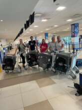 Some of our lucky pups ready to fly overseas