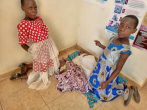 Ruth and Mariam looking after the Triplets