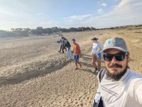Visiting the field at Sichez with local leaders