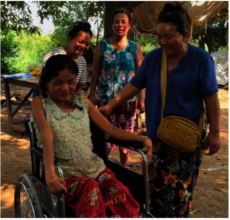 A wheelchair has been provided.