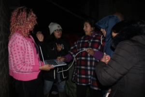 Mara (left) leading a bioacoustics workshop