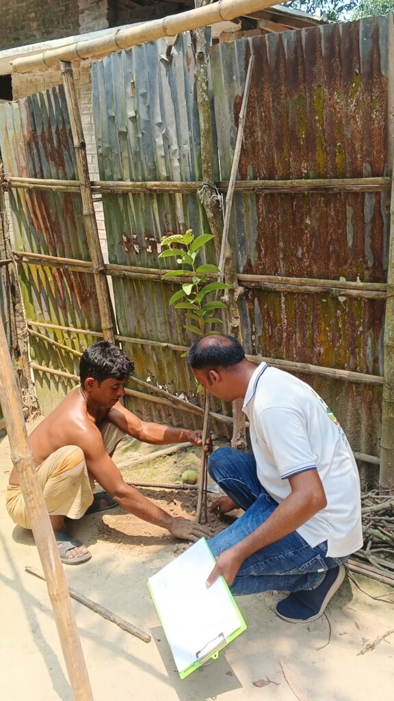 Family members are planting trees themselves