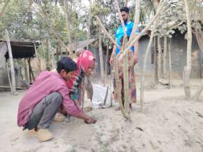 Family members are planting trees themselves
