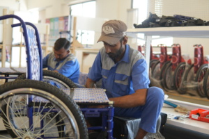 Wheelchairs being manufactured at NOWPDP