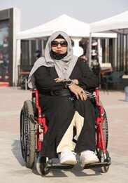 Madiha, a beneficiary of the Wheelchair Project