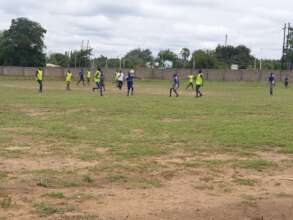 Children playing football