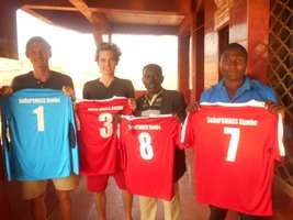 Students with their new sport wears