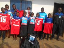 Students with their new sport wears