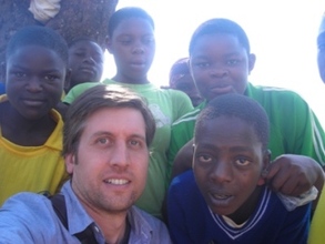 Mathew  with the OVCs during sports.